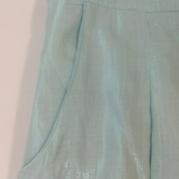 Spanner Aqua Metallic Cotton Pleated Skirt - Picture 6 of 11